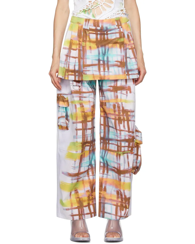 Collina Strada Multicolor Lawn Skirt Cargo Pants Painted