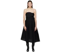 Black Strapless Midi Dress