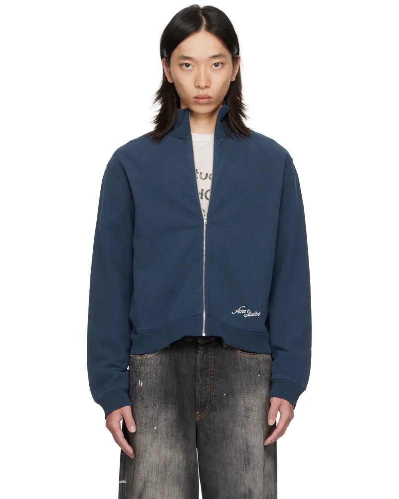 Acne Studios Navy Zip-Up Sweatshirt Bpa