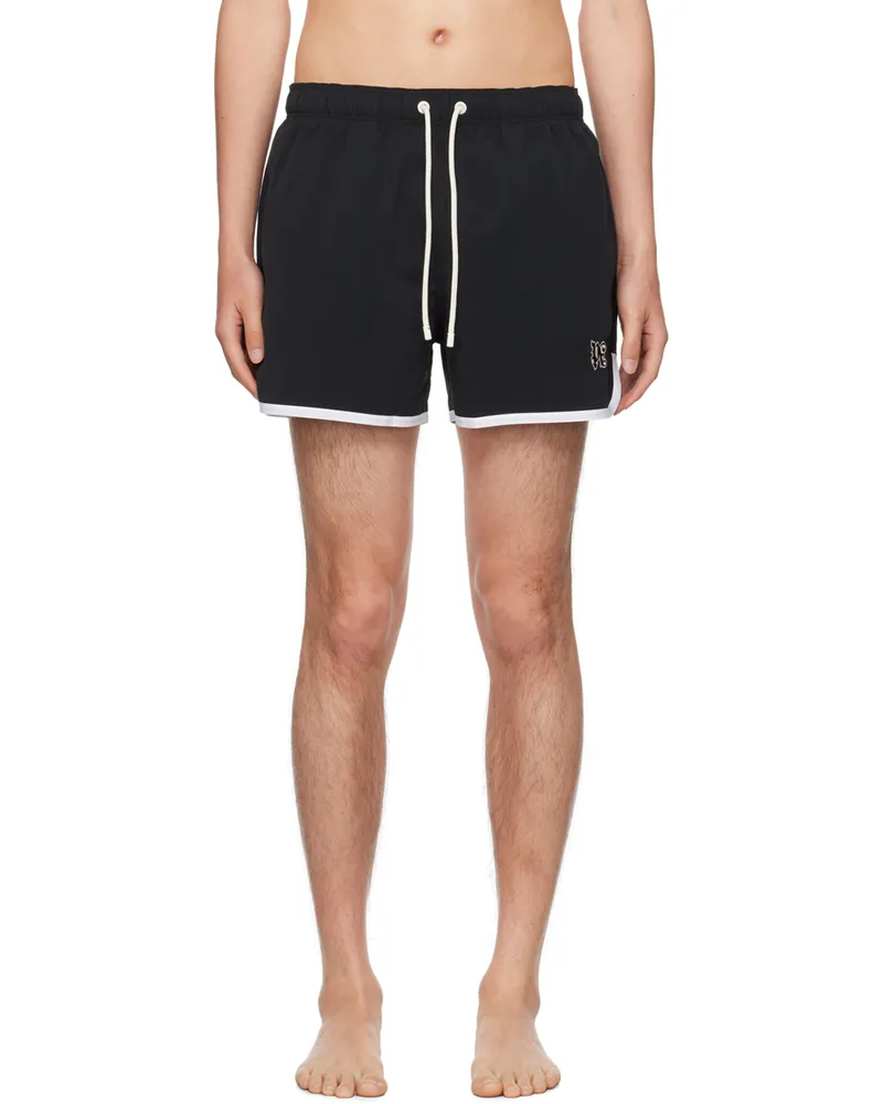 Palm Angels Black Monogram Swim Shorts Black