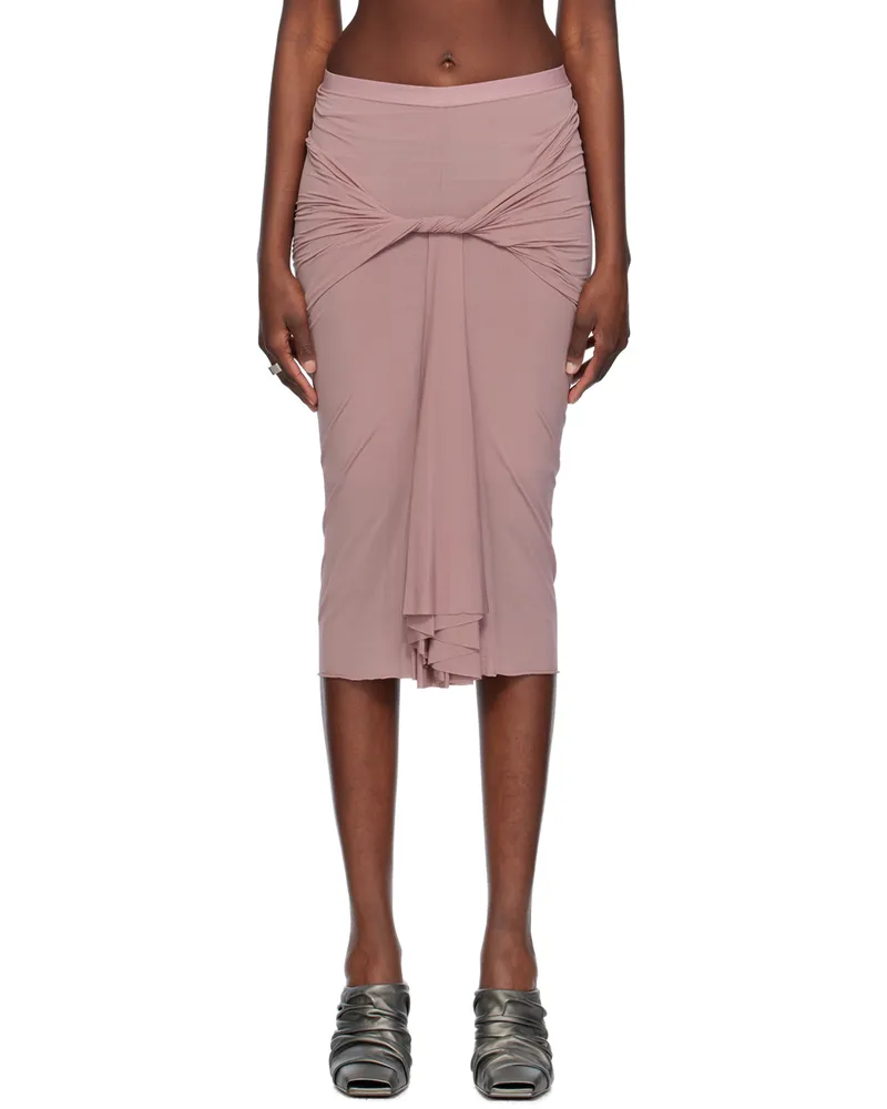 Rick Owens Pink Draped Midi Skirt 63