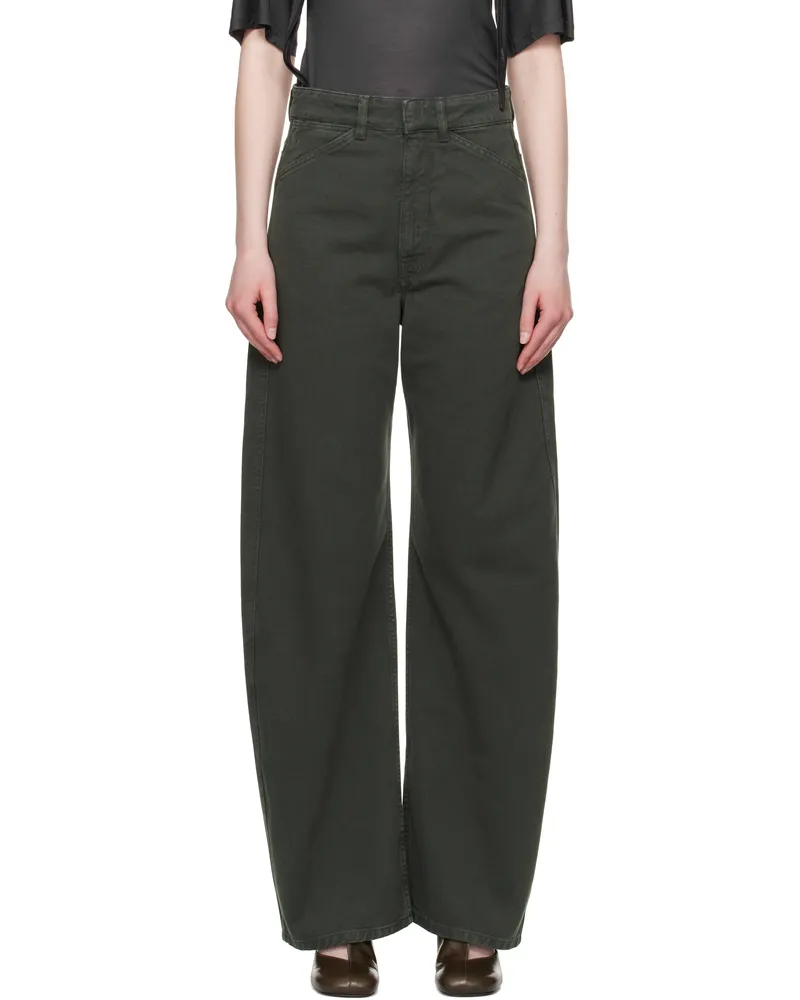 Christophe Lemaire Black High Waisted Curved Jeans Bl714