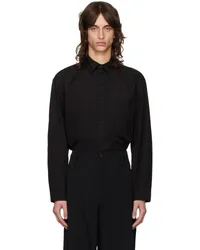 Yohji Yamamoto Black R-Chain Stitch Hem Shirt Black