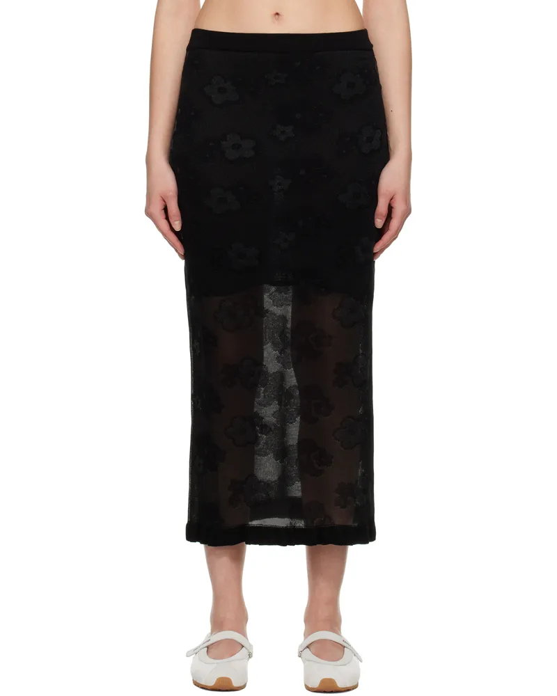 Cecilie Bahnsen Black Pegonia Midi Skirt Black