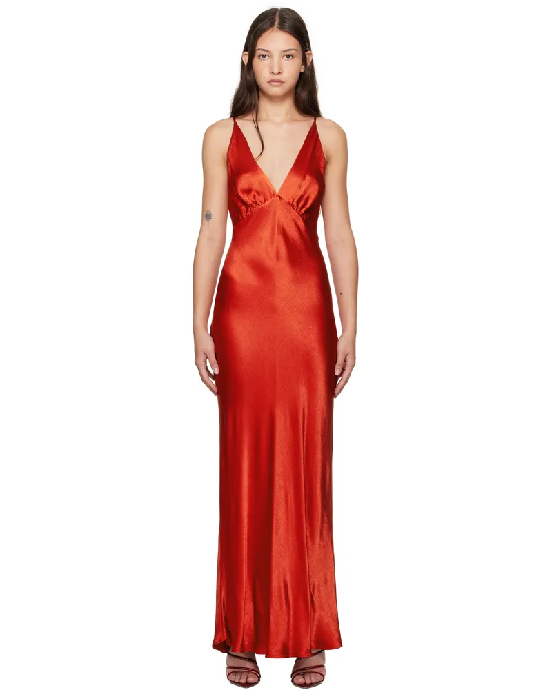 bec & bridge Red Moon Dance V Maxi Dress Crimson