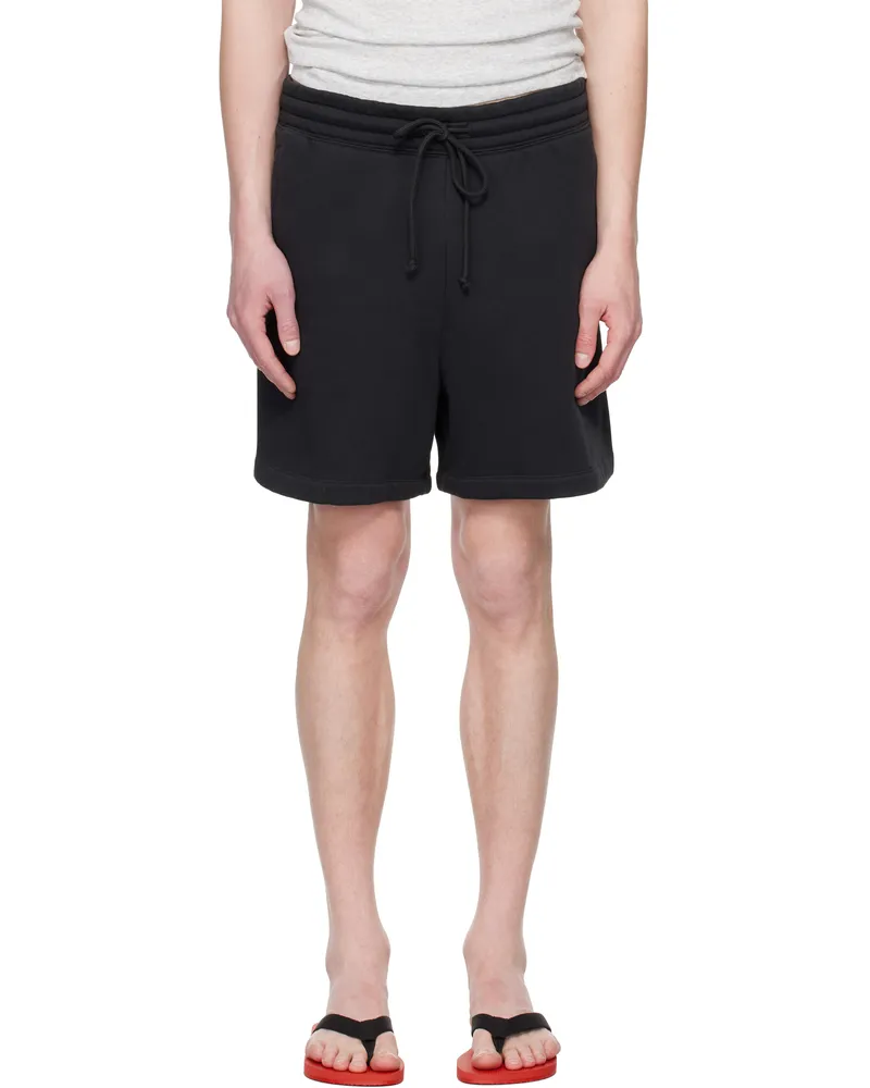 SKIMS Black Fleece Lounge Relaxed Shorts Washed