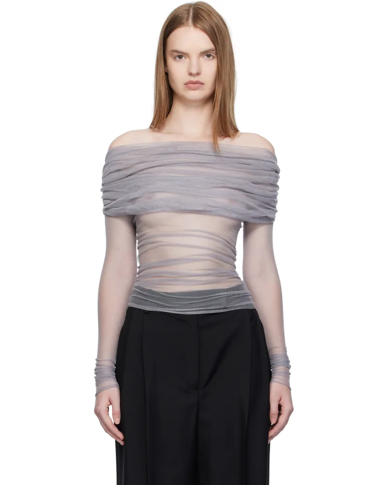 Christopher Esber Gray Veiled Top Slate