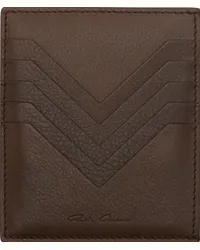 Rick Owens Brown Porterville Square Card Holder Saddle