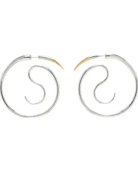 PANCONESI Silver & Gold Spina Upside Down Hoop Earrings Silver