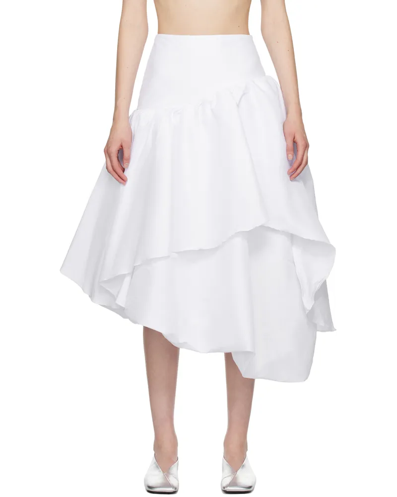 Kika Vargas SSENSE Exclusive White Abella Midi Skirt White