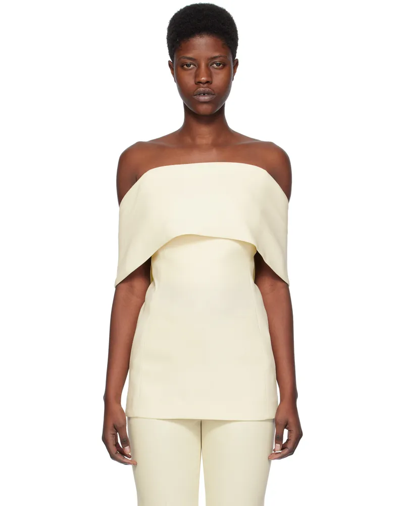 Totême Off-White Off-The-Shoulder Top 070