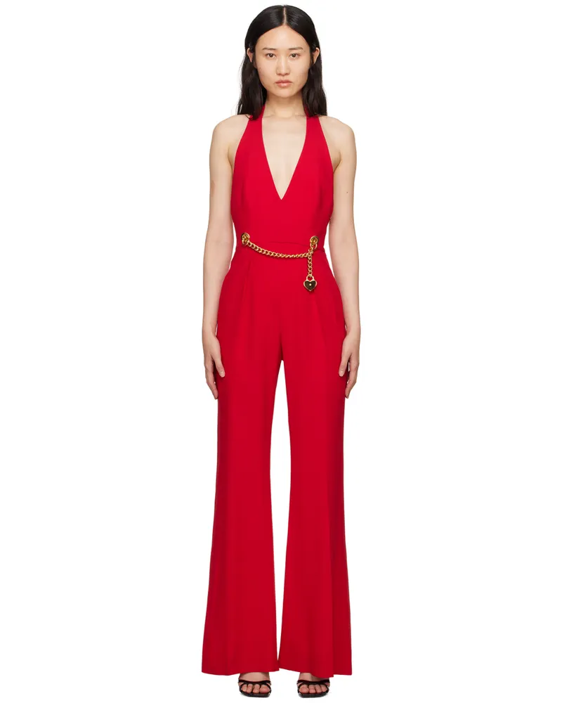 Moschino Red Chains & Hearts Jumpsuit J8116