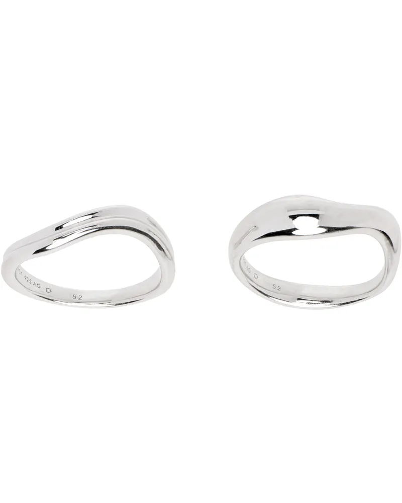Maria Black Silver Vayu Stack Ring Set Silver