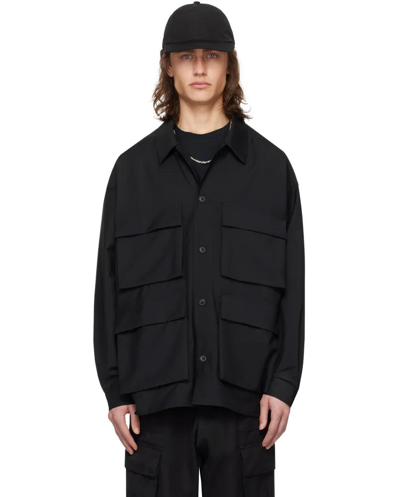 LOWNN Black Bellows Pockets Jacket Black