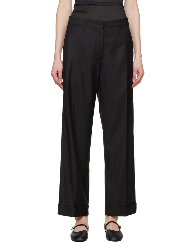 Youth Black Pleated Trousers Black