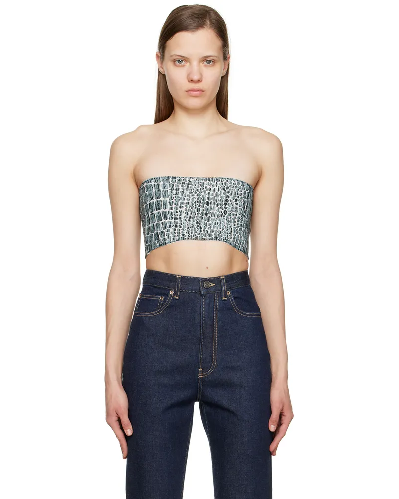 Alaïa Blue Graphic Tube Top 197