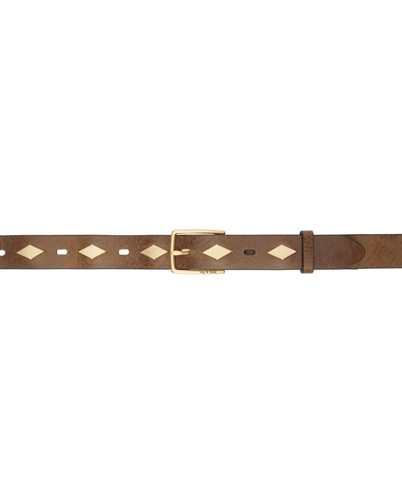 Rag & Bone Brown Colin Studded Belt Brw