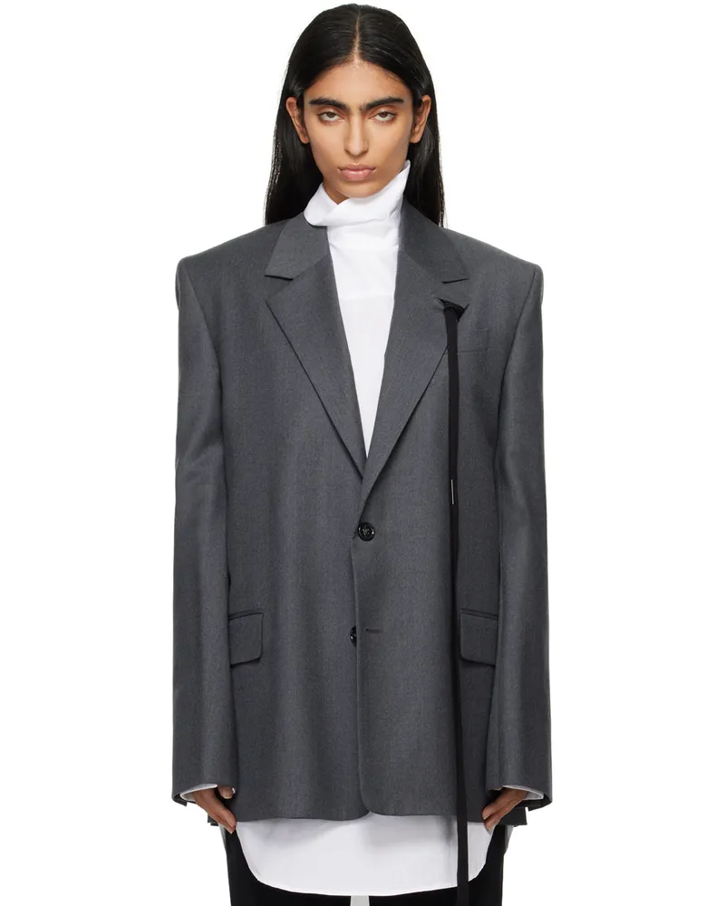Ann Demeulemeester Gray Sanna Comfort Tailored Blazer 088