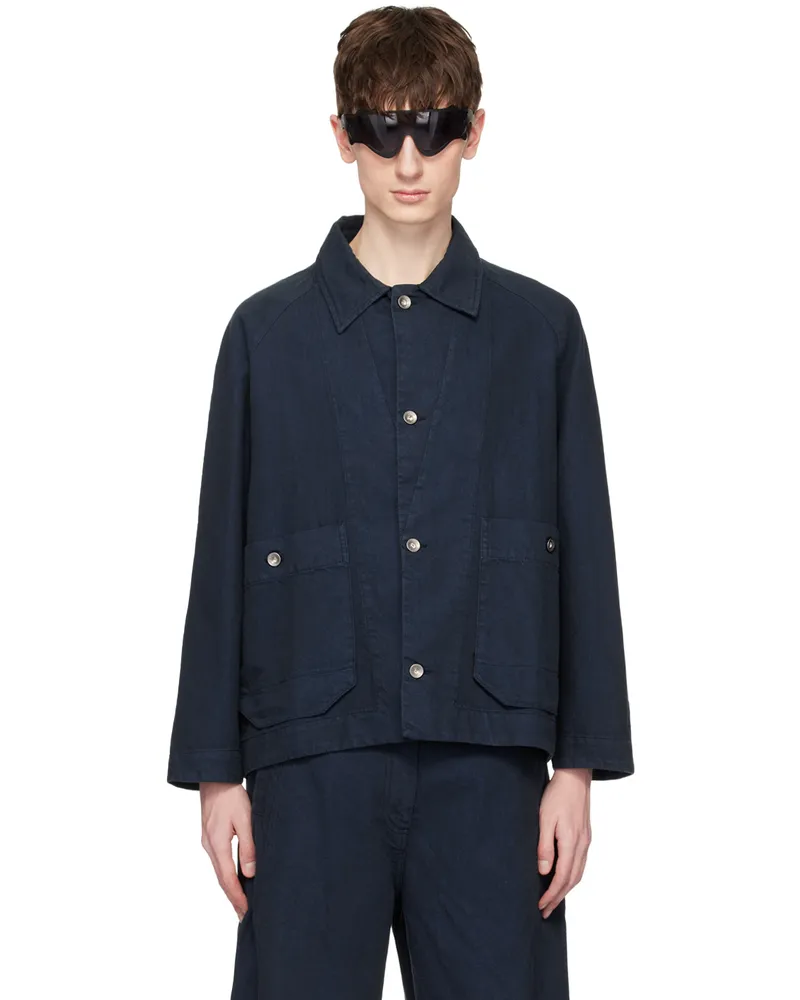 Henrik Vibskov Navy Delivery Denim Jacket Navy