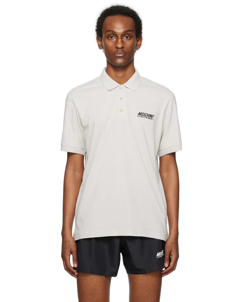 Moschino Gray Embroidered Polo A1471