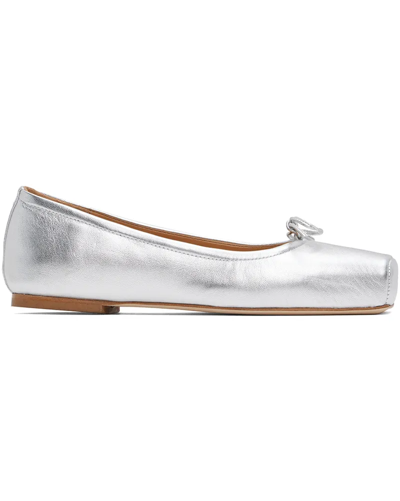 aeyde Silver Gabriella Ballerina Flats Silver