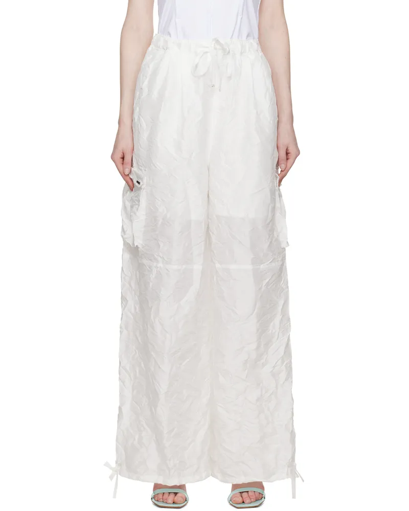 lesugiatelier White Crinkle Trousers White