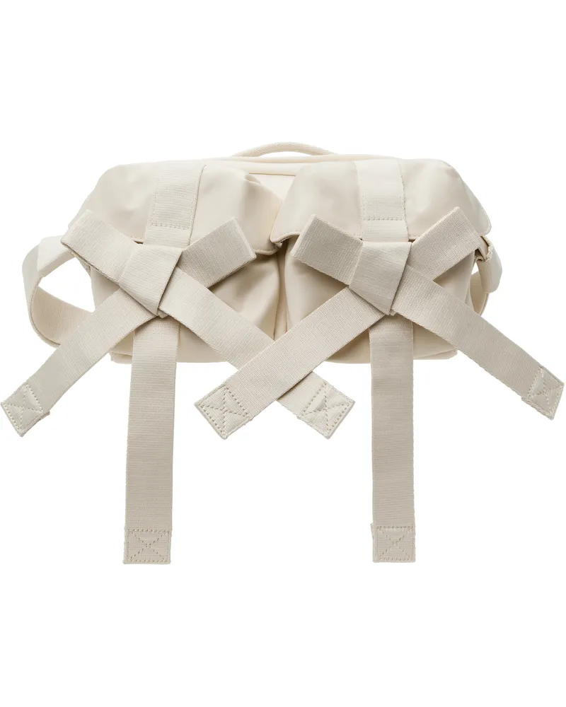 Simone Rocha Off-White Classic Bow Crossbody Bag Stone