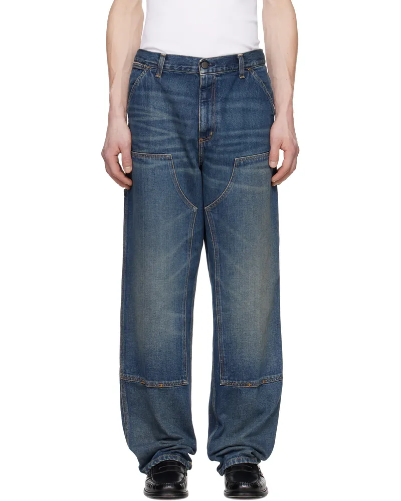 Carhartt WIP Blue Double Knee Jeans 014q