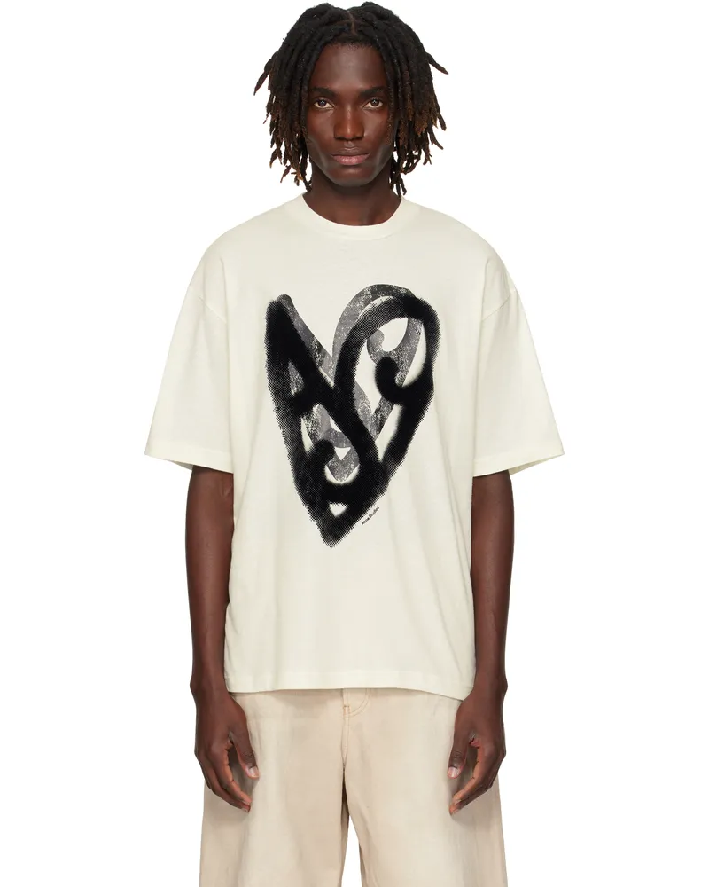 Acne Studios White Flocked Logo T-shirt 183