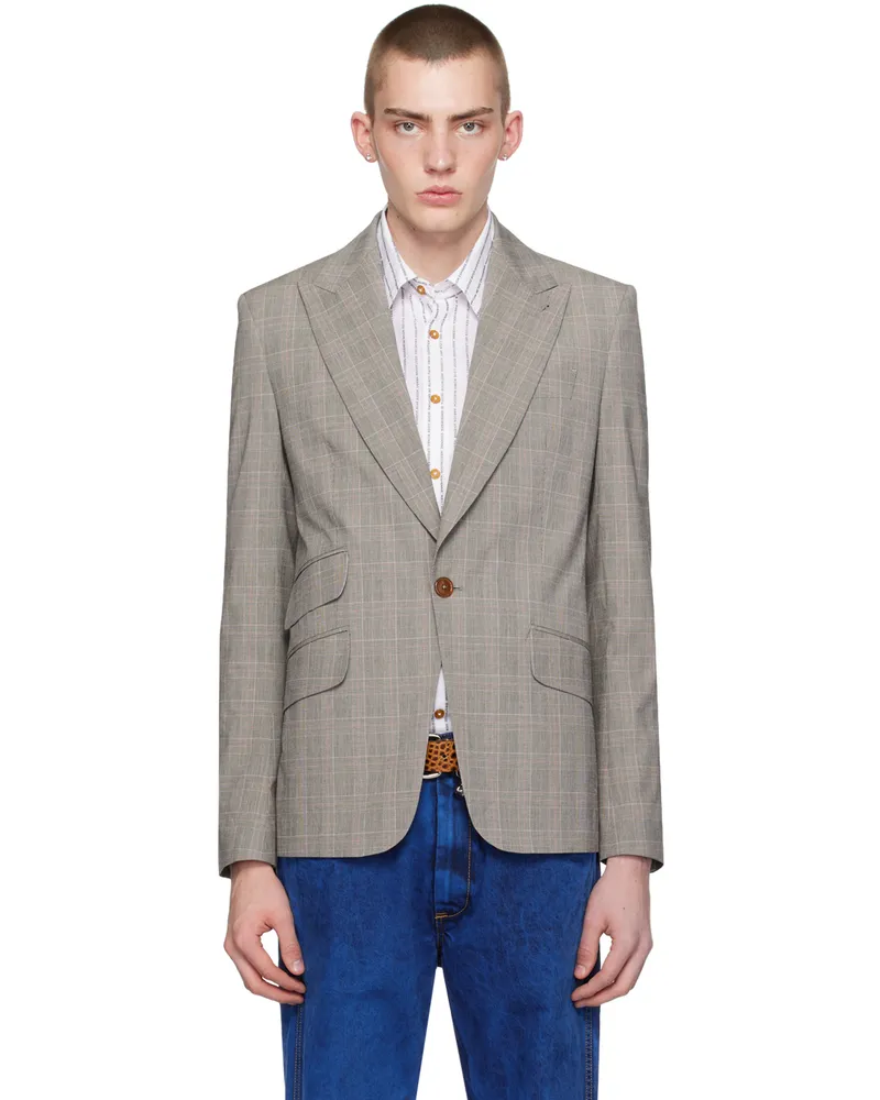 Vivienne Westwood Gray Single-Button Blazer Ss24-p202