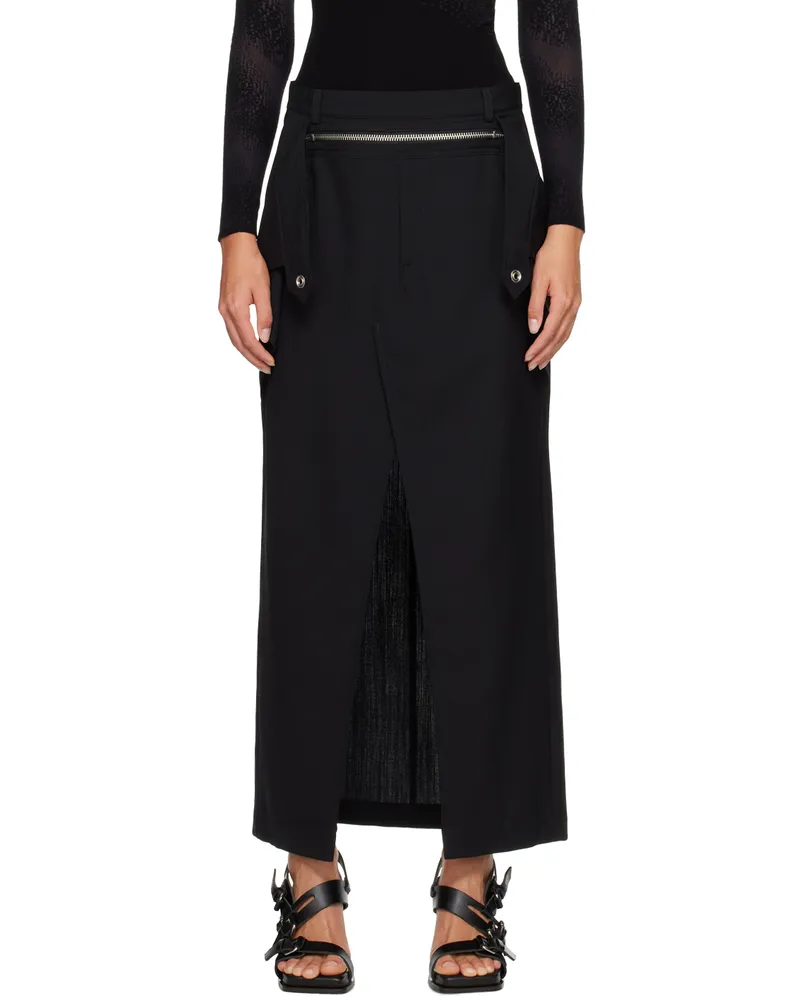 Dion Lee Black Zip Midi Skirt Black