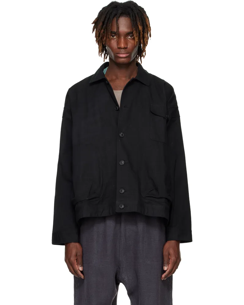 Jan-Jan Van Essche Black O-Project Canvas Jacket Off-black