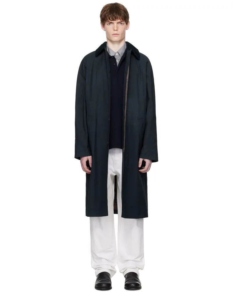 A.P.C. Navy Gaspard Mac Raincoat Iak