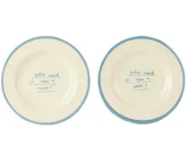 Blue & White 'Who Said I Can't Cook' Dessert Plate Set