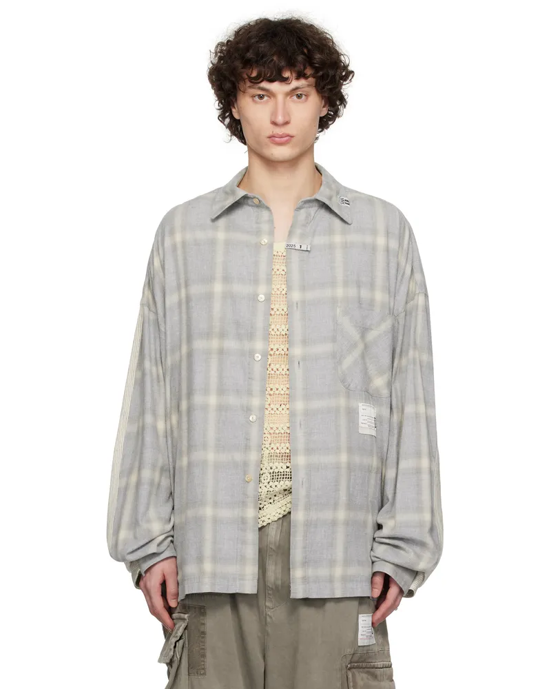 MIHARAYASUHIRO Gray & Beige 2 Shirts Combined Long Sleeve Shirt Gray