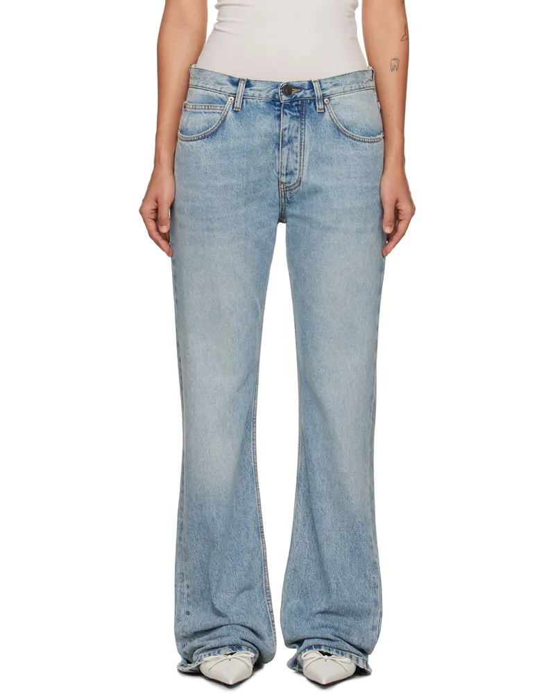 Balenciaga Blue Low Waist Straight Jeans 4141