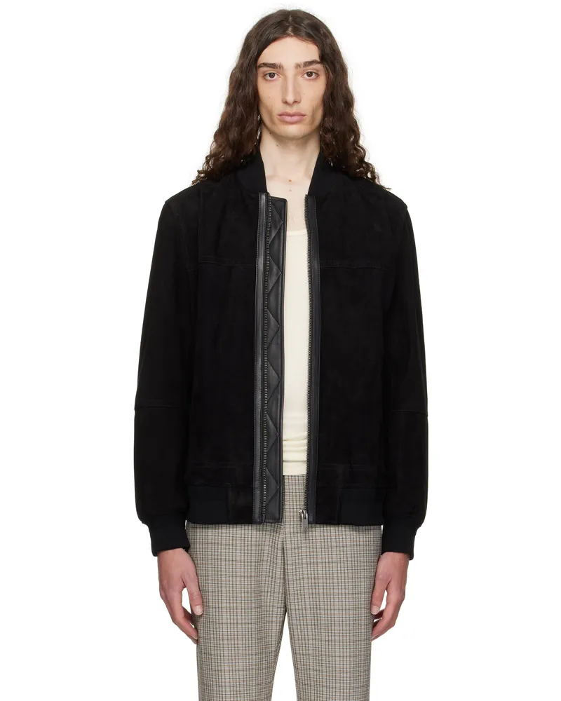 HUGO BOSS Black Regular-Fit Suede Jacket 001-black