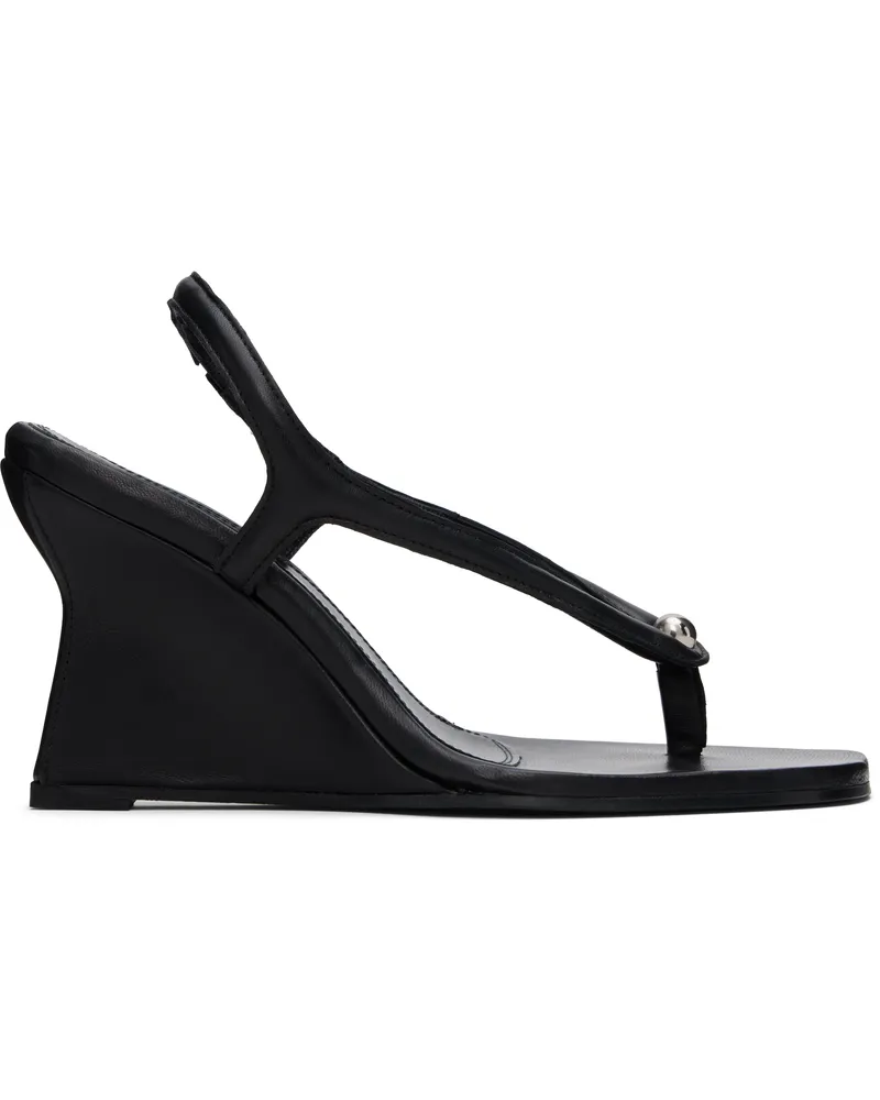 Paris Georgia Black Valentina Wedge Heeled Sandals Black