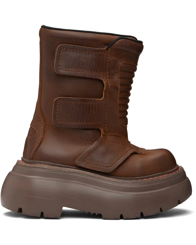 R13 Brown Chunky Racing Boots Brown