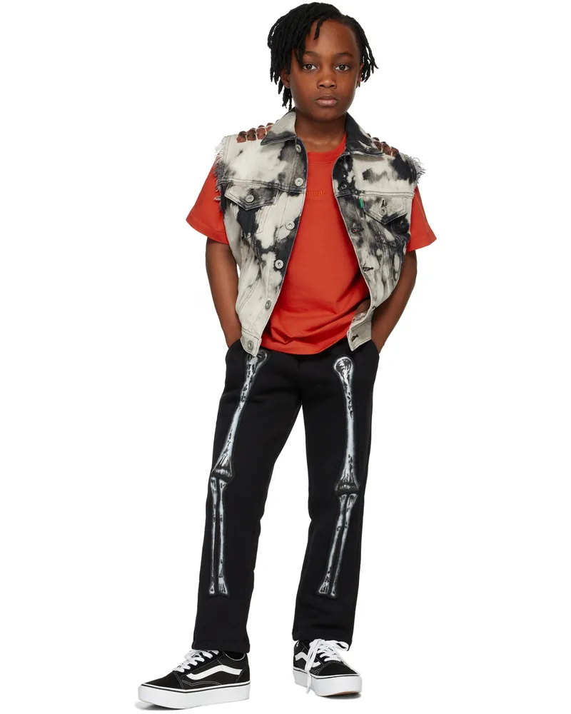 Doublet Kids Black & Grey Denim Recycle Punk Vest Black