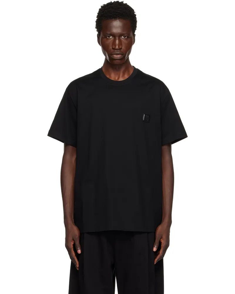Wooyoungmi Black Wave Graphic Back Logo T-shirt 708b