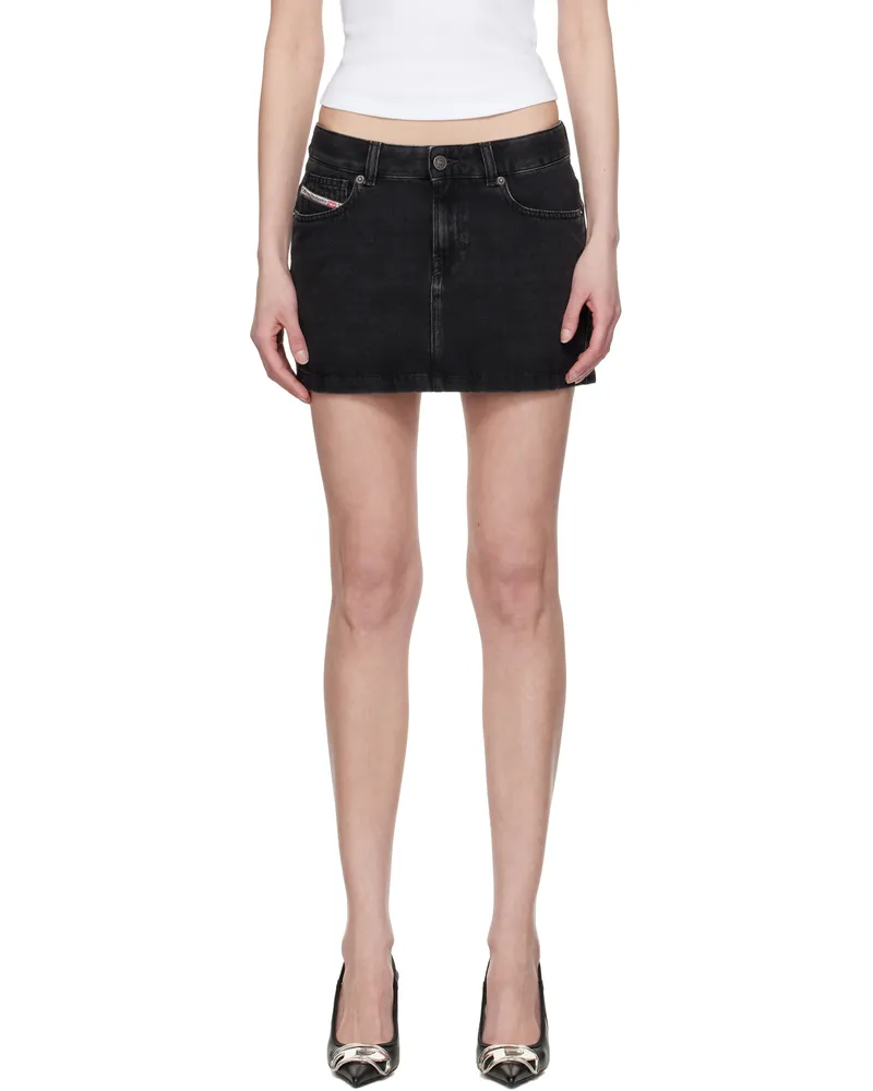 Diesel Black De-Ron Denim Miniskirt 02