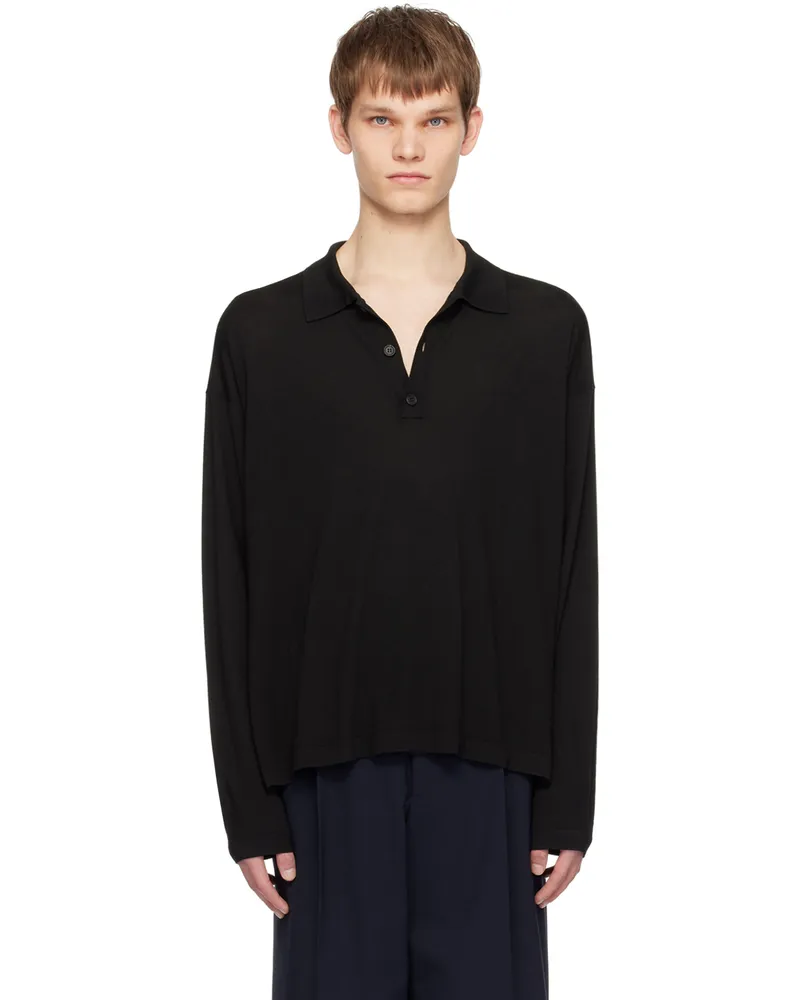 The Row Black Djon Polo Blk
