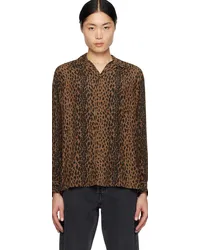 Wacko Maria Brown Open Collar Shirt Brown