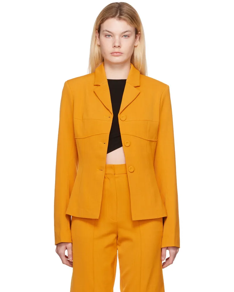 Olēnich Orange Fitted Blazer Zesty