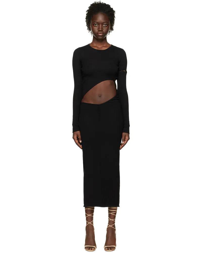 Olēnich Black Cut-Out Maxi Dress Black