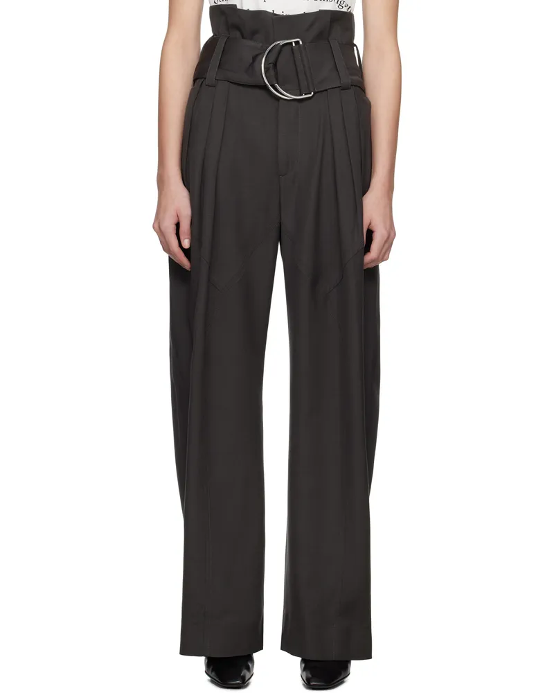 J.W.Anderson Gray Gathered Waist D-Ring Trousers 599