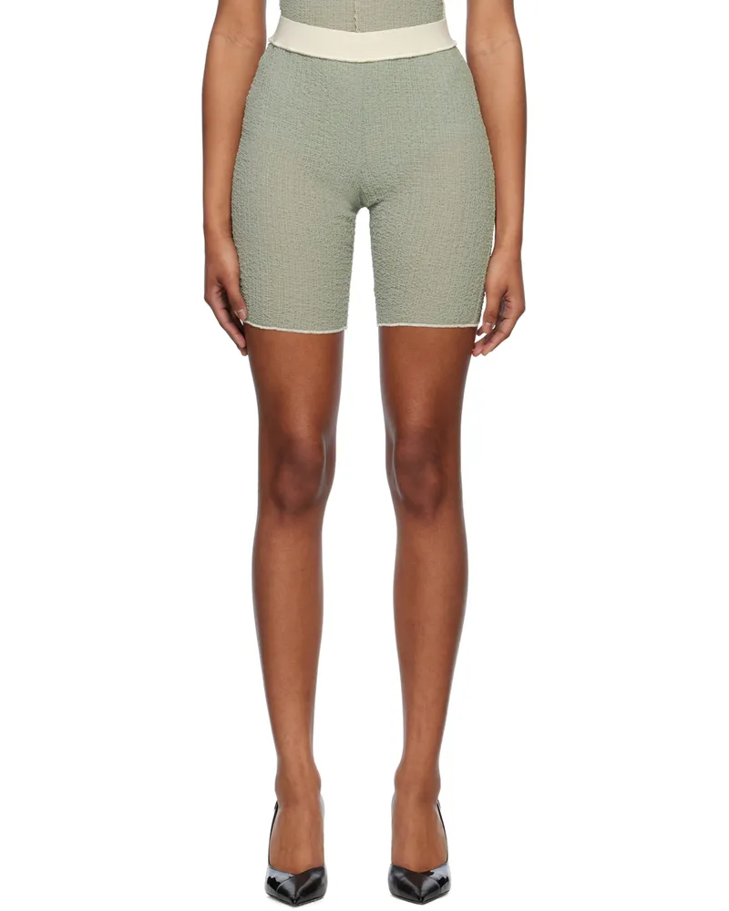 YUZEFI Green Underlay Shorts Green