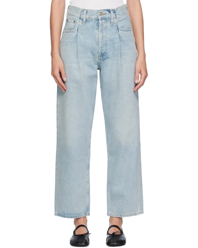 AGOLDE Blue Fold Waistband Jeans Sideline