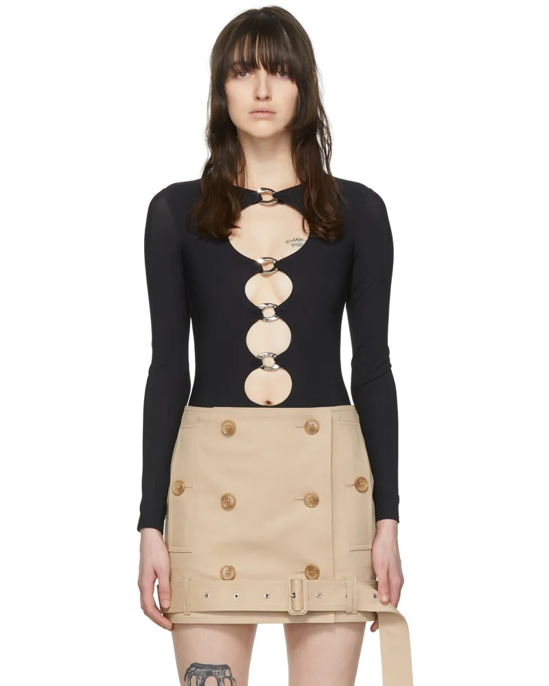 Burberry Black Nylon Bodysuit Black